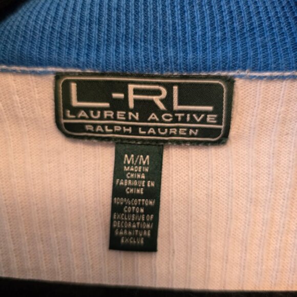 LAUREN RALPH LAUREN ACTIVE RIBBED SWEATER SNAP FRONT MEDIUM 100% COTTON CLASSIC - Picture 2 of 12